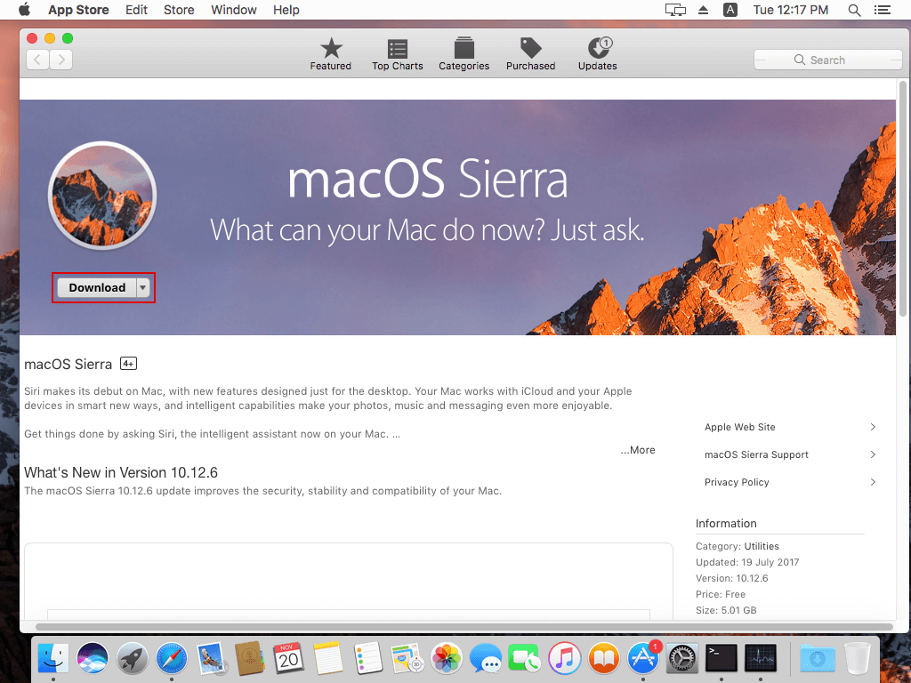 Download Mac Os Sierra Installer